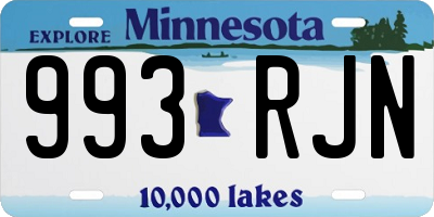 MN license plate 993RJN