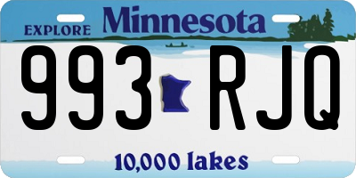 MN license plate 993RJQ