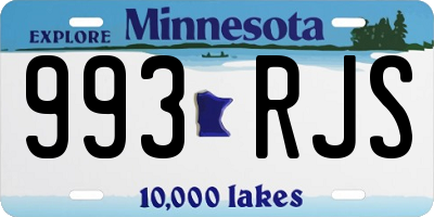 MN license plate 993RJS