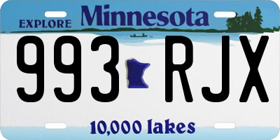 MN license plate 993RJX