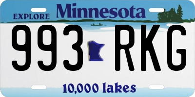 MN license plate 993RKG