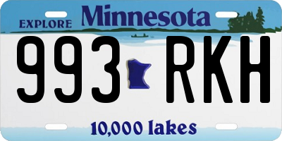 MN license plate 993RKH