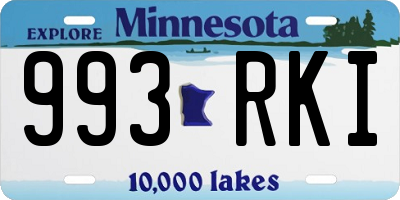 MN license plate 993RKI