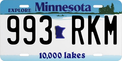MN license plate 993RKM