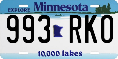 MN license plate 993RKO