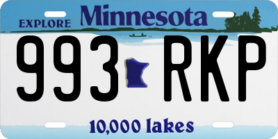 MN license plate 993RKP