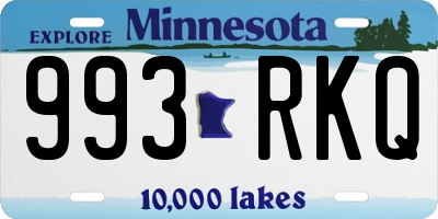 MN license plate 993RKQ