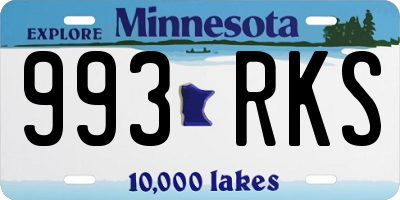 MN license plate 993RKS