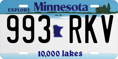 MN license plate 993RKV