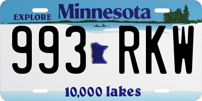 MN license plate 993RKW