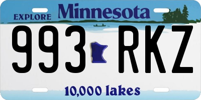 MN license plate 993RKZ