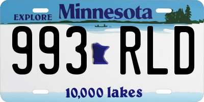 MN license plate 993RLD