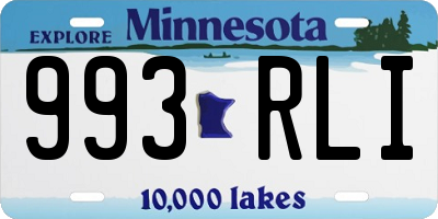 MN license plate 993RLI