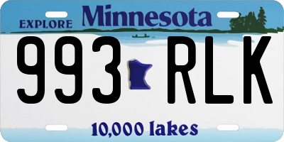 MN license plate 993RLK