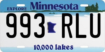 MN license plate 993RLU