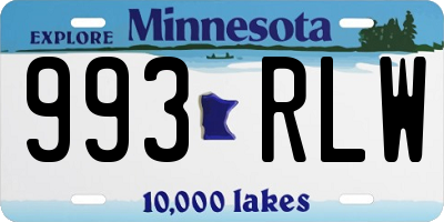 MN license plate 993RLW