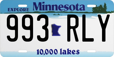 MN license plate 993RLY
