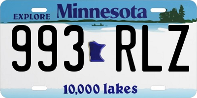 MN license plate 993RLZ
