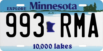 MN license plate 993RMA