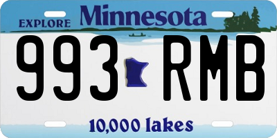 MN license plate 993RMB