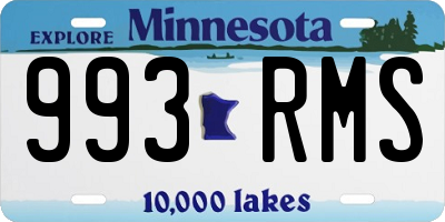 MN license plate 993RMS