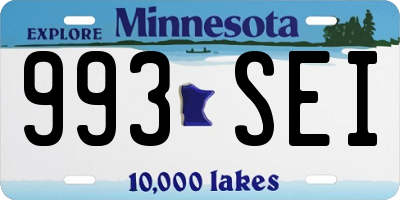 MN license plate 993SEI
