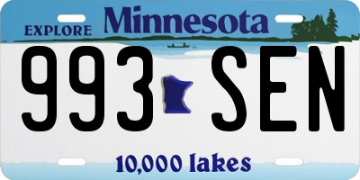 MN license plate 993SEN