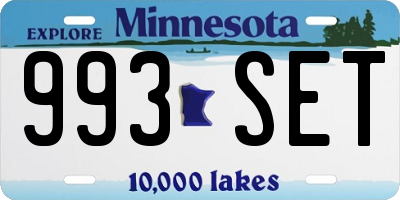 MN license plate 993SET