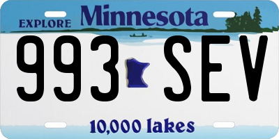 MN license plate 993SEV