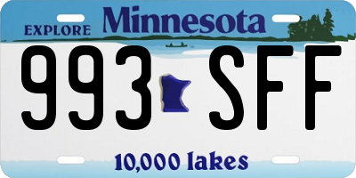 MN license plate 993SFF
