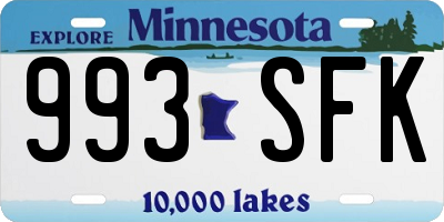 MN license plate 993SFK