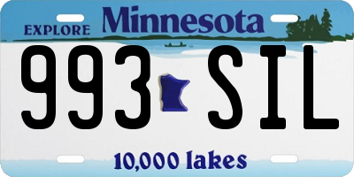 MN license plate 993SIL