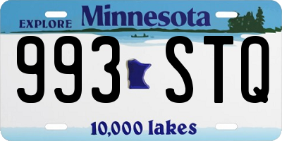 MN license plate 993STQ