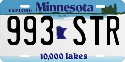 MN license plate 993STR