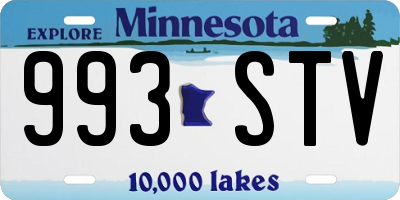 MN license plate 993STV