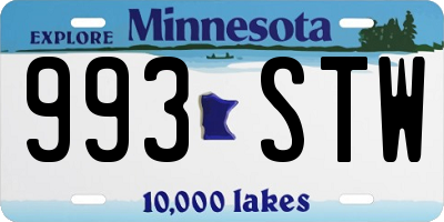 MN license plate 993STW