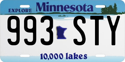 MN license plate 993STY