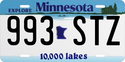 MN license plate 993STZ
