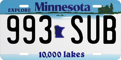 MN license plate 993SUB