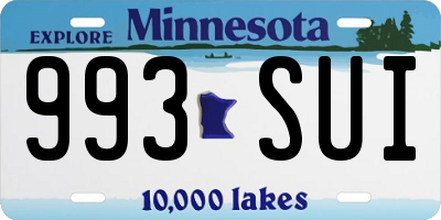 MN license plate 993SUI