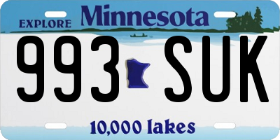 MN license plate 993SUK