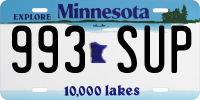 MN license plate 993SUP