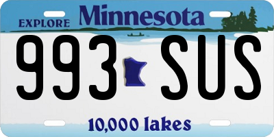 MN license plate 993SUS