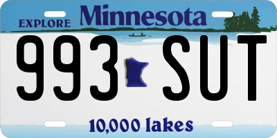 MN license plate 993SUT
