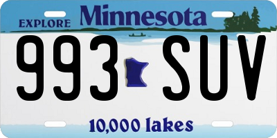 MN license plate 993SUV
