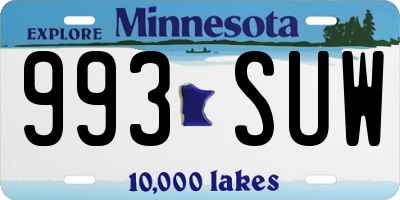 MN license plate 993SUW