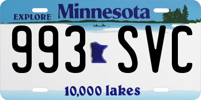MN license plate 993SVC