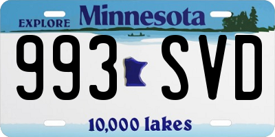 MN license plate 993SVD
