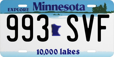 MN license plate 993SVF