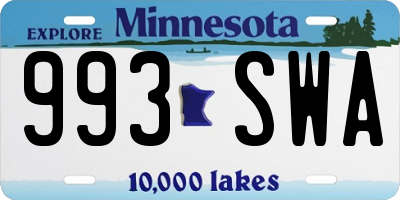 MN license plate 993SWA